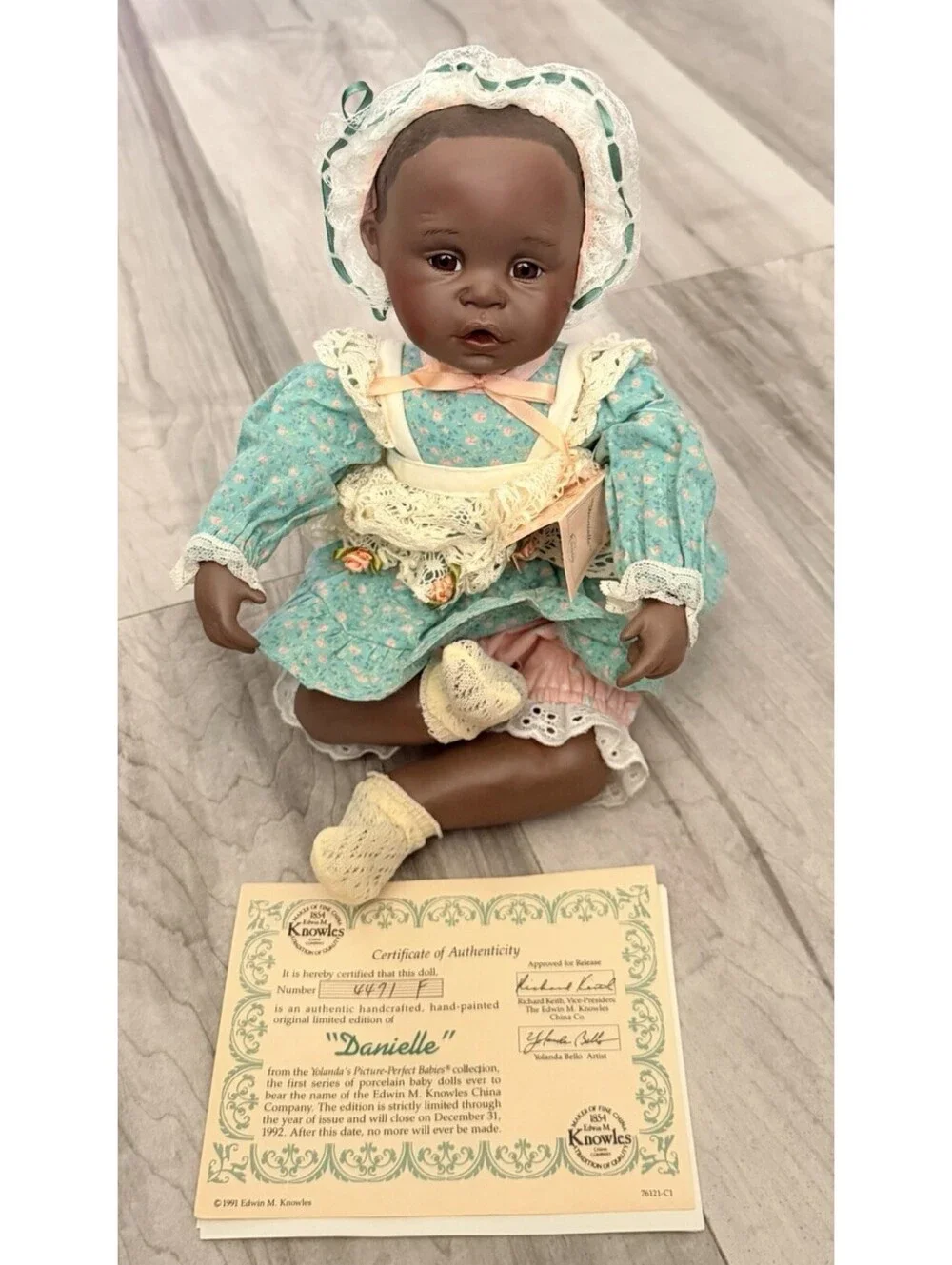 Ashton Drake Knowles DANIELLE Porcelain Baby Doll Yolanda Bello Vintage 90s Doll